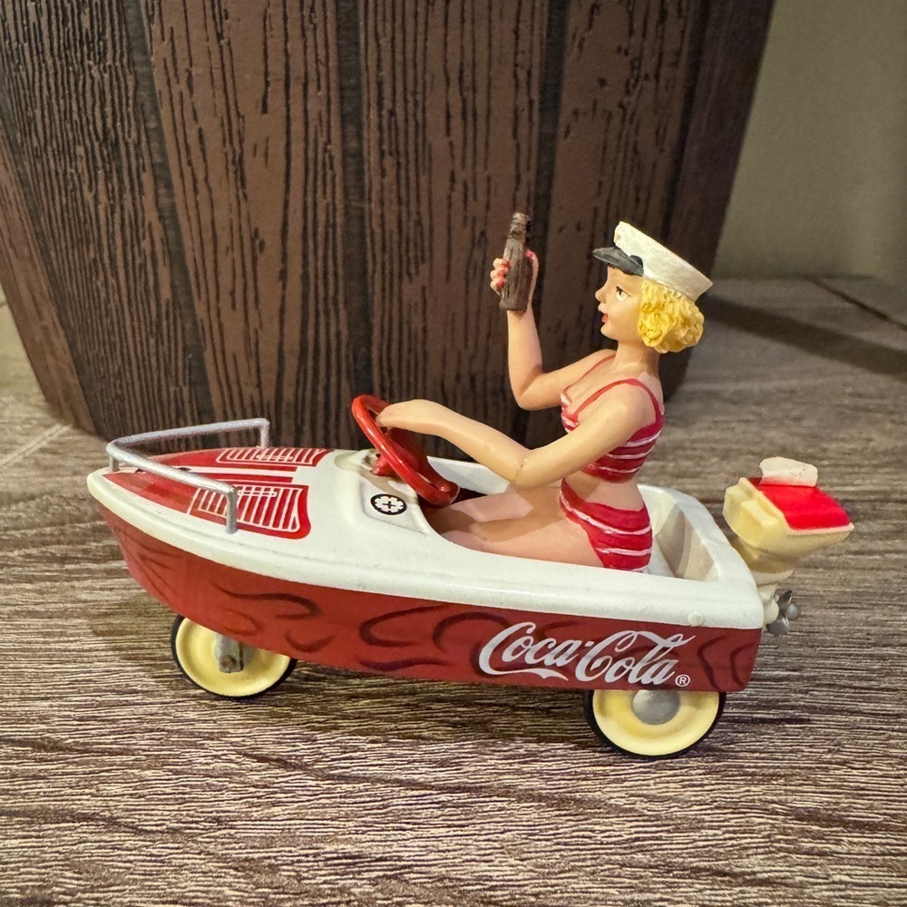 Vintage COCA COLA PEDAL BOAT COKE TOY MINI ADVERTISING FLOAT - Picture 2 of 4